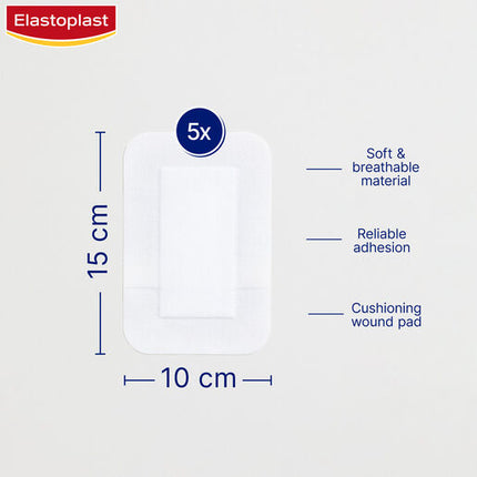 Elastoplast Sensitive Dressing 3XL 10x15cm 5 Pack