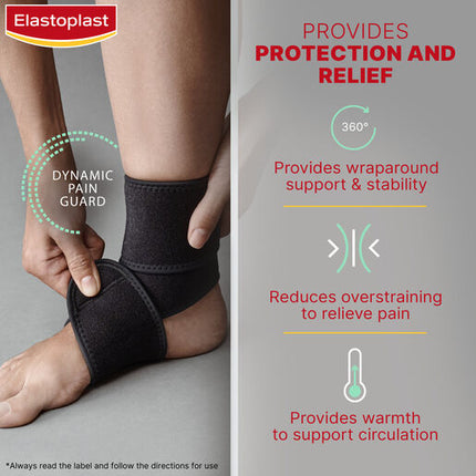 Elastoplast Sport Adjustable Ankle Support Black