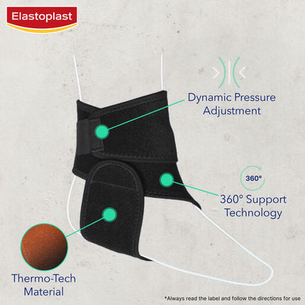 Elastoplast Sport Adjustable Ankle Support Black