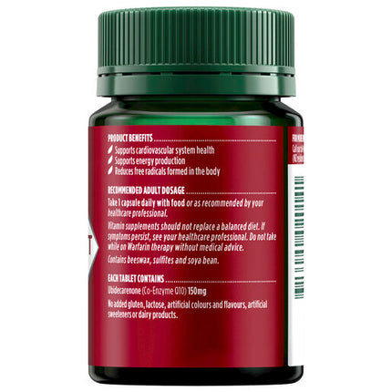 Nature's Own CoQ10 150mg Cardio Support 30 Capsules