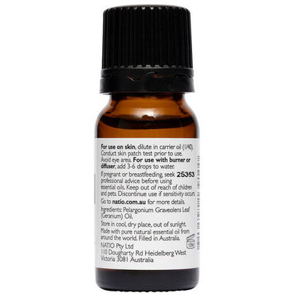 Natio Geranium Pure Essential Oil 10ml