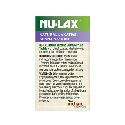 Nulax Natural Laxative with Senna & Prunes 40 Tablets