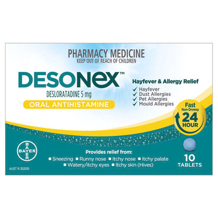 Desonex Antihistamine Hayfever & Allergy Relief 10 Tablets
