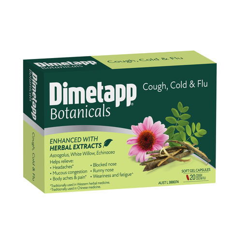 Dimetapp Botanicals Cough Cold & Flu 20 Capsules