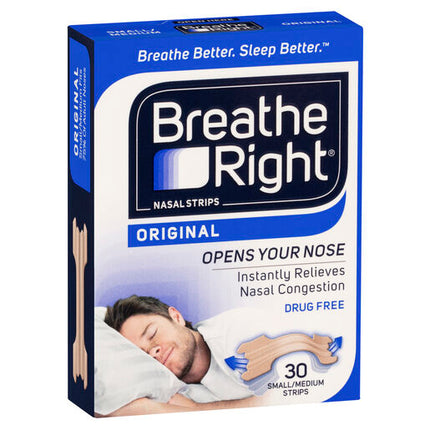 Breathe Right Nasal Strips Tan Regular 30 Strips