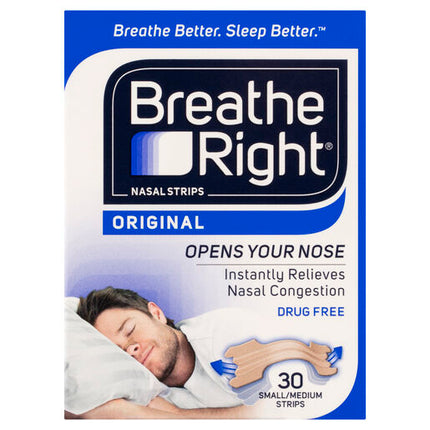 Breathe Right Nasal Strips Tan Regular 30 Strips