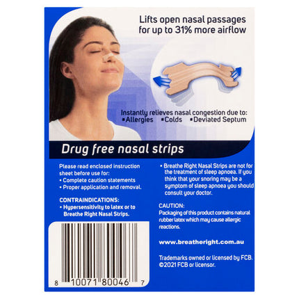 Breathe Right Nasal Strips Tan Regular 30 Strips
