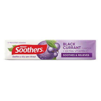 Soothers Blackcurrant Sore Throat Lozenges + Vitamin C Stick 10 Pack