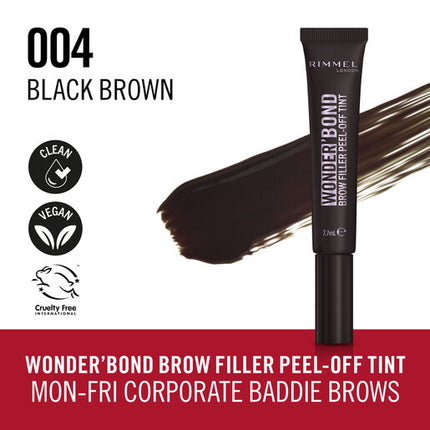 Rimmel Wonder'Bond Brow Filler Peel-Off Tint 004 Black Brown