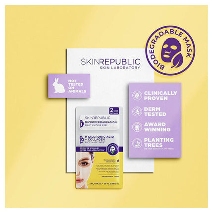 Skin Republic 2 Step Hyaluronic+Collagen Face Mask