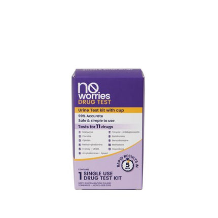 No Worries Urine Test For 6 Street + 5 Prescription Drugs
