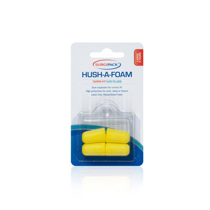SurgiPack Hush-A-Foam Taper-Fit Ear Plugs Large 2 Pairs