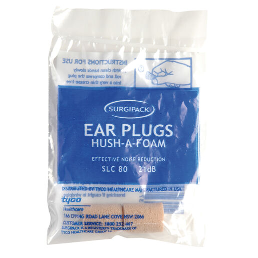 SurgiPack Hush-A-Foam Foam Ear Plugs 1 Pair