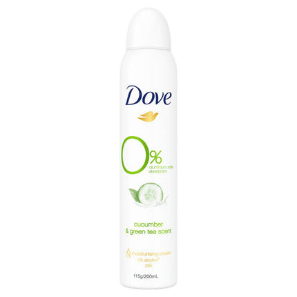 Dove Antiperspirant Deodorant Zero Aluminium Cucumber & Green Tea 200ml