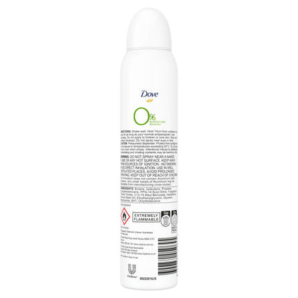 Dove Antiperspirant Deodorant Zero Aluminium Cucumber & Green Tea 200ml