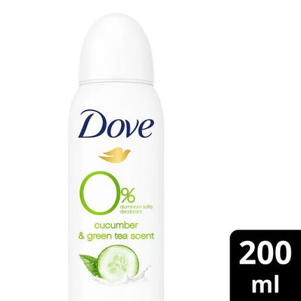 Dove Antiperspirant Deodorant Zero Aluminium Cucumber & Green Tea 200ml