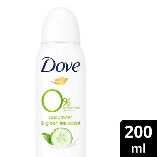 Dove Antiperspirant Deodorant Zero Aluminium Cucumber & Green Tea 200ml