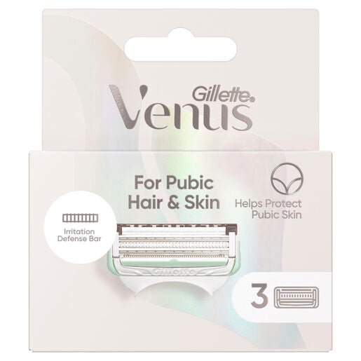 Gillette Venus Pubic Hair & Skin Refill Blades 3pk