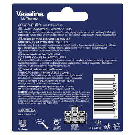 Vaseline Lip Therapy Cocoa Butter 4.8g