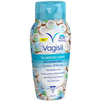 Vagisil Feminine Wash Scentsitive Scents Coconut Hibiscus 240ml