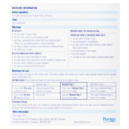 Nicotinell Patches Step 2 14mg 28 Patches