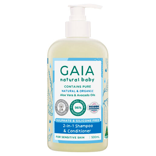 Gaia Natural Baby 2 in 1 Shampoo and Conditioner 500ml