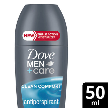 Dove Men Antiperspirant Deodorant Roll-On Clean Comfort Moisturising 50ml