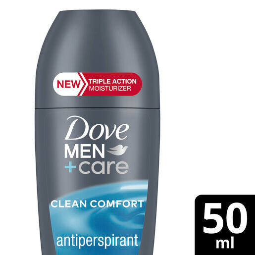 Dove Men Antiperspirant Deodorant Roll-On Clean Comfort Moisturising 50ml
