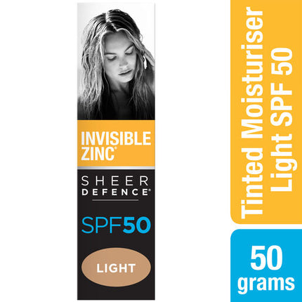 Invisible Zinc Sheer Defence Tinted Moisturiser SPF 50 Light 50g