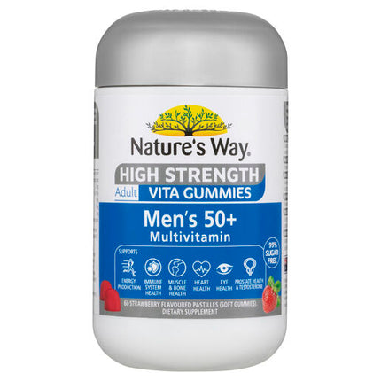 Nature's Way Adult Vita Gummies High Stength 50+ Mens Multi 60 Gummies