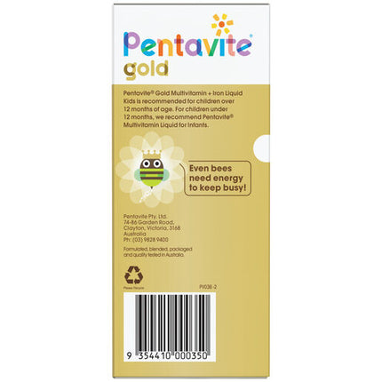 Pentavite Gold Multivitamin + Iron Liquid 200ml