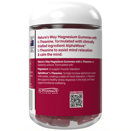 Nature's Way Magnesium Gummies L-Theanine 60 Capsules