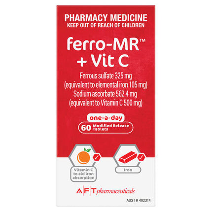 Ferro MR Iron plus Vitamin C 60 Tablets