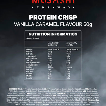 Musashi Protein Crisp Vanilla Caramel 60g