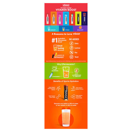 Voost Sports Isotonic Orange 10 Effervescent Tablets