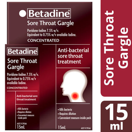 Betadine Sore Throat Gargle Concentrated 15mL