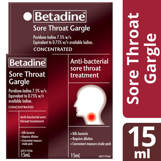 Betadine Sore Throat Gargle Concentrated 15mL