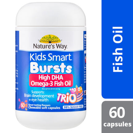 Nature's Way Kids Smart Omega-3 Fish Oil High DHA Trio 60 Pack