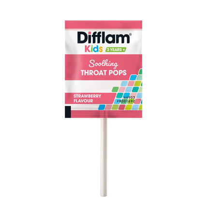 Difflam Kids Soothing Throat Pops Strawberry 10 Pack