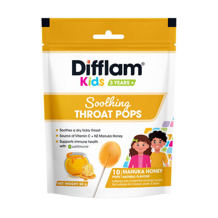 Difflam Kids Soothing Throat Pops Manuka Honey 10 Pack