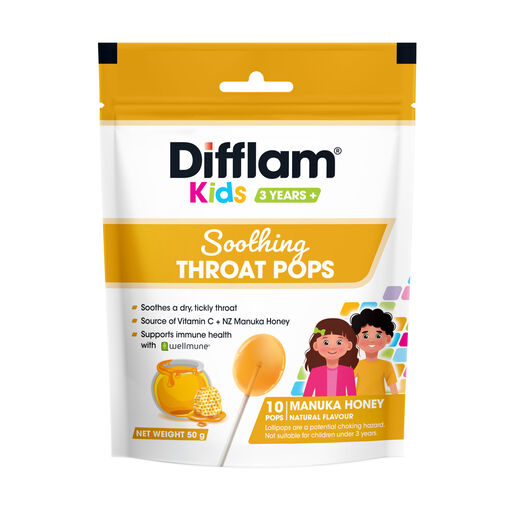 Difflam Kids Soothing Throat Pops Manuka Honey 10 Pack