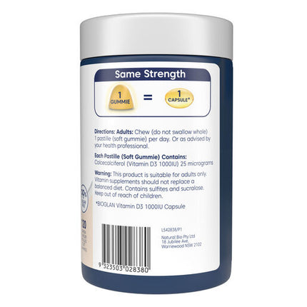 Bioglan Therapeutic Gummies Vitamin D3 120 Gummies
