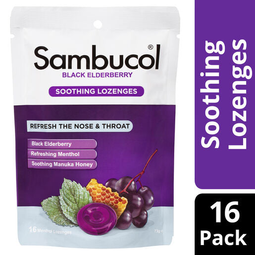 Sambucol Soothing Menthol Lozenges 16 Pack
