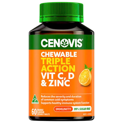 Cenovis Chewable Triple Vitamin C D3 & Zinc 60 Tablets