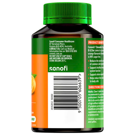 Cenovis Chewable Triple Vitamin C D3 & Zinc 60 Tablets