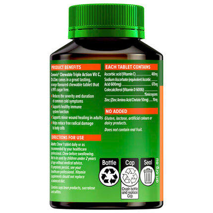 Cenovis Chewable Triple Vitamin C D3 & Zinc 60 Tablets