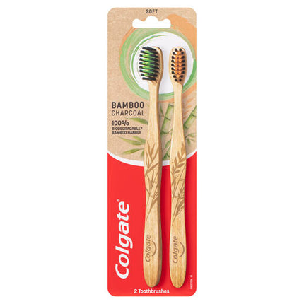 Colgate Bamboo Charcoal Toothbrush Soft 2 Pack