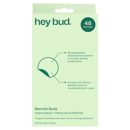 Hey Bud Hydrocolloid + Hemp Pimple Patches 48 Pack