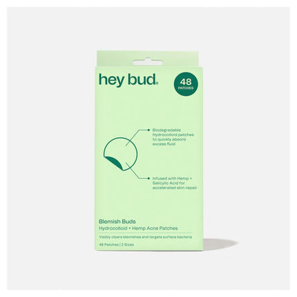 Hey Bud Hydrocolloid + Hemp Pimple Patches 48 Pack