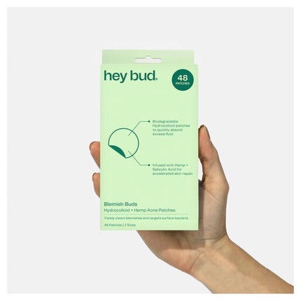 Hey Bud Hydrocolloid + Hemp Pimple Patches 48 Pack